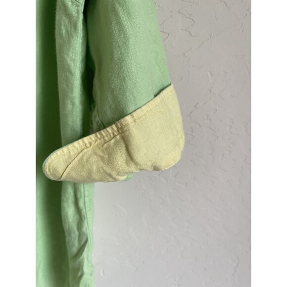 Lauren Ralph Lauren 1X Lime Green Embroidered Crest 3/4 Sleeve Button Up Collare - Picture 6 of 6